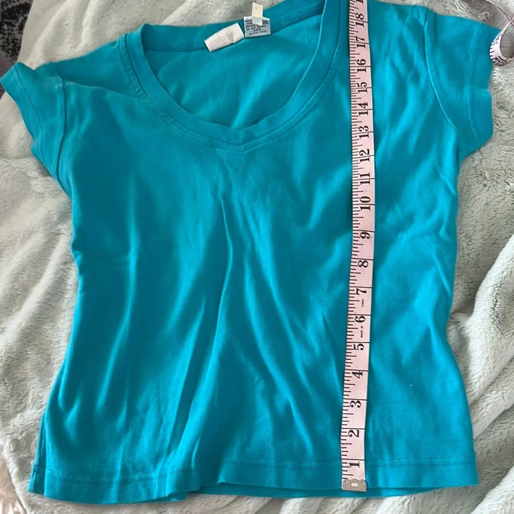 Newport News Blue Cap Sleeve Top Size L - Picture 8 of 10